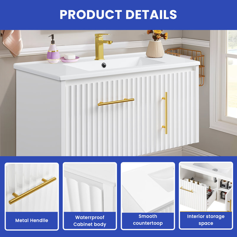 Meuble-lavabo simple 35,8 po Percer