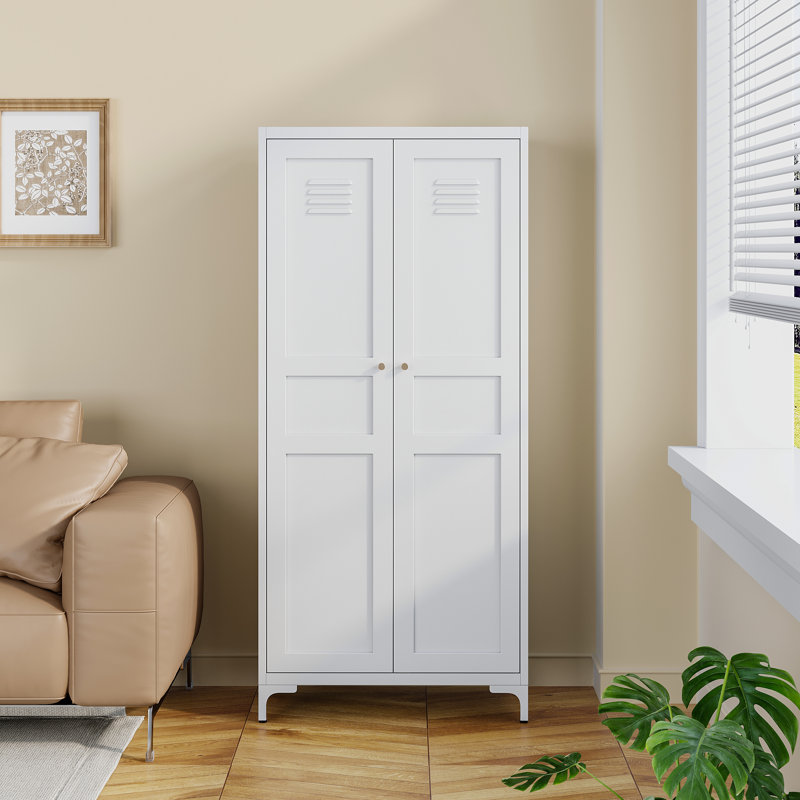 Storage Cabinet With Feets-Metal Home Kitchen Pantry Cabinets With Doors And Adjustable Shelves,Organization Locker For Cupboard/Bedroom/Dining/Living/Bathroom/Office/Garage Room