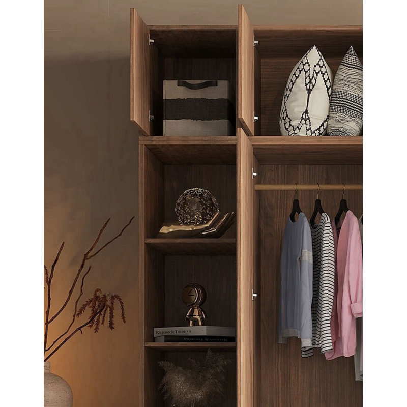 Modern Simple Classical Wardrobe, 98.43" H x 70.87" W x 23.62" D