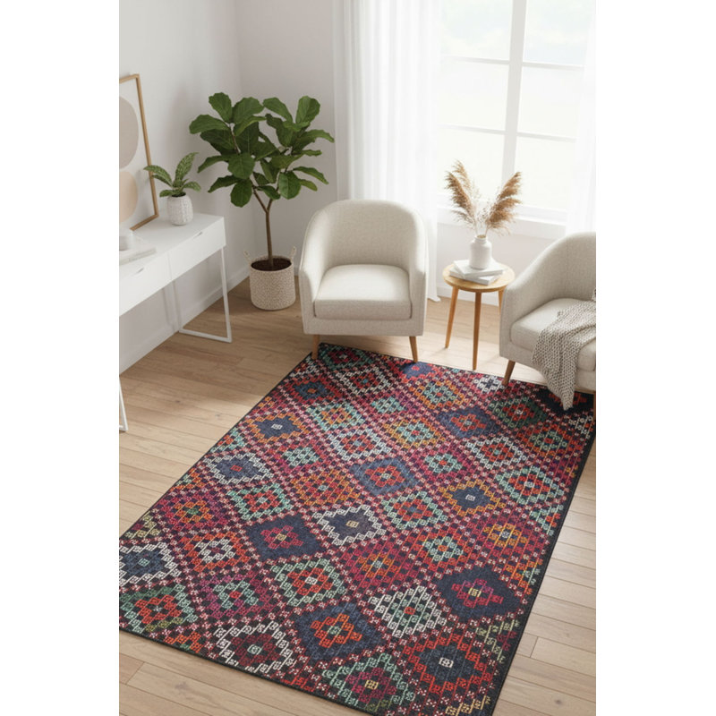 Tapis décoratif coloré Ottilie, Rectangle 3'10" x 5'3"
