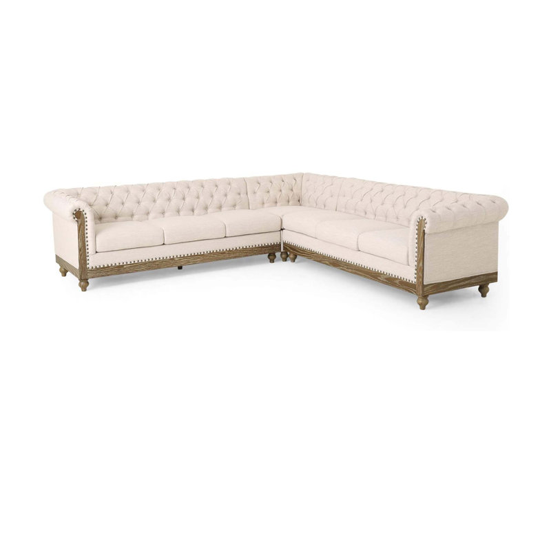 Grand canapé modulaire confortable avec pieds en bois Mirod