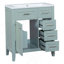 Meuble-lavabo 36 po avec lavabo, armoire de salle de bain verte avec tiroirs, structure solide et panneau de fibres à densité moyenne (ancien numéro de référence: JL000007AAG)-1201415159