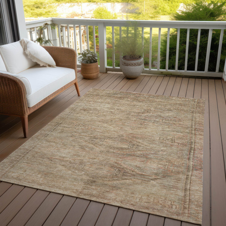 Machine Washable Indoor/Outdoor Claudian ACN1631 Beige Rug