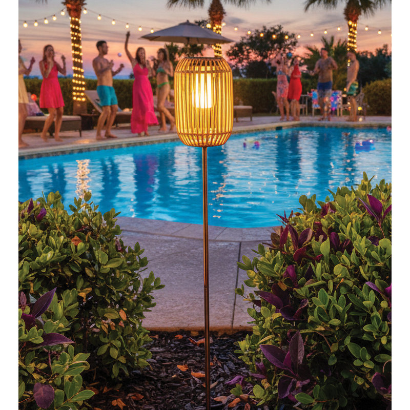 Wicker Solar Stake - Cylinder