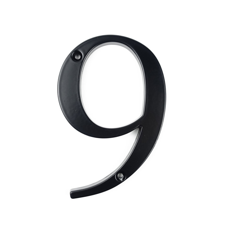 Numéro de maison en métal 4 po (10 cm), alliage de zinc, Noir, 9