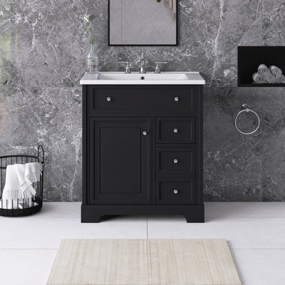 Ensemble de meuble-lavabo autoportant 30 po avec comptoir en céramique 30 po