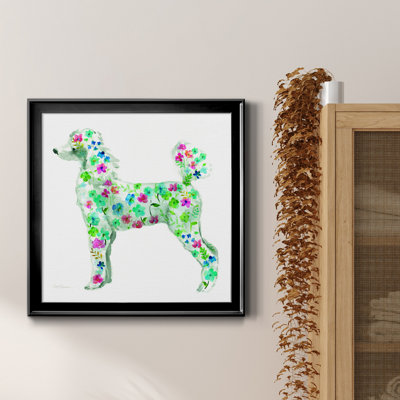 Tapisserie caniche - peinture sur toile encadrée