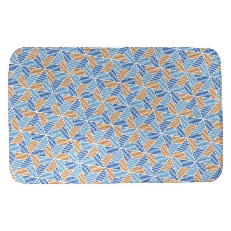 Tapis pour salle de bain katelyn elizabeth trapézoïdals, l 17 po x L 24 po, Bleu / Orange