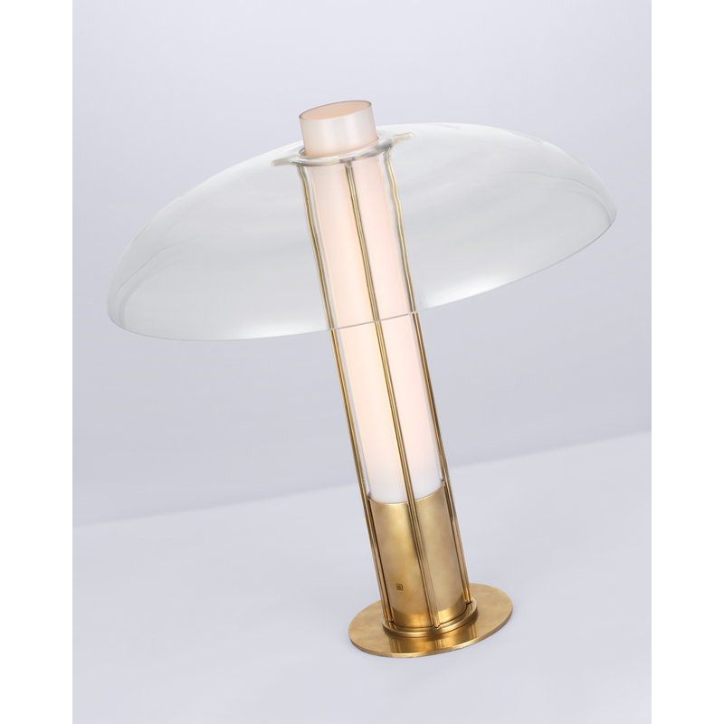 Kelly Wearstler Troye Medium Table Lamp, Antique/Burnished Brass, Clear