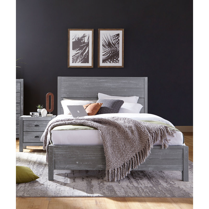 Montauk Bedroom Set, Rustic Gray, King, 3 Pcs: Bed, 2 Nightstands