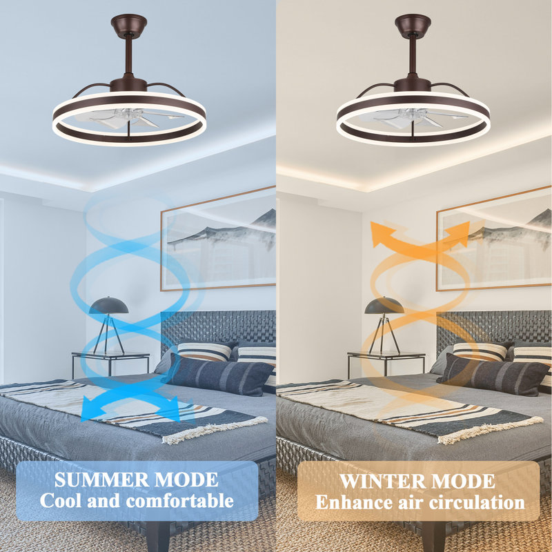 Jucel 24" Modern Smart Reversible Ceiling Fan with Light and APP Control, 6-Speed Dimmable LED Fan Lights, Khaki