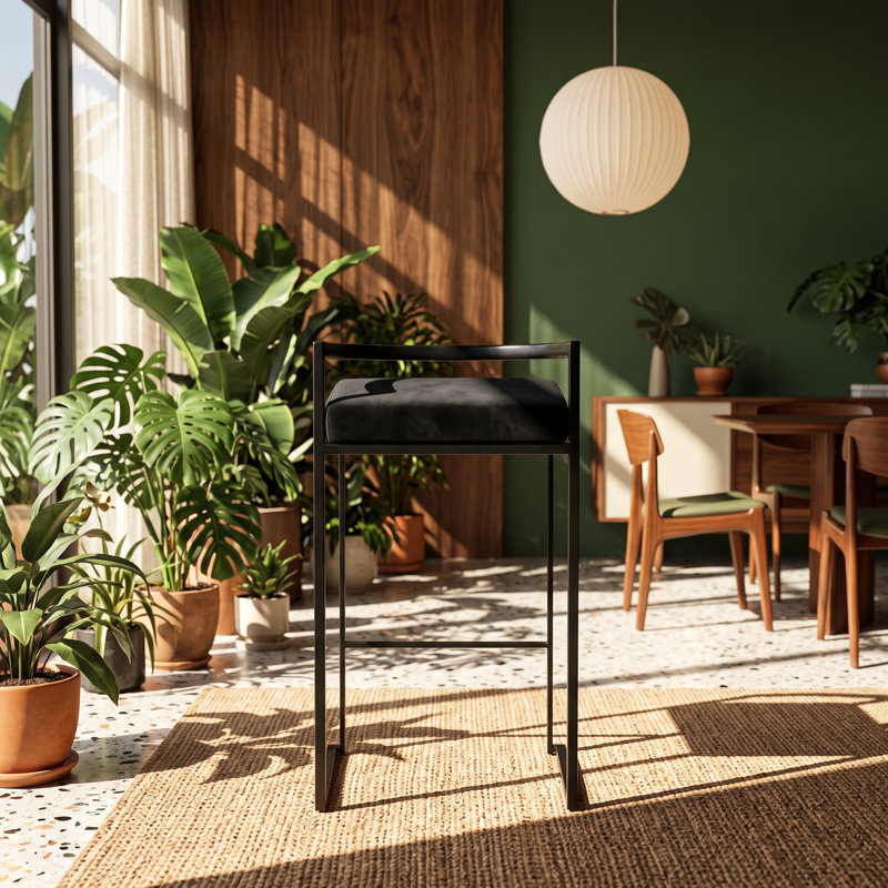 Tabouret de comptoir empilable en velours l 17,5 po x P 16 po x H 31 po Fuji (ensemble de 2)