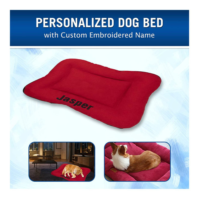 Conner-Lee Orthopedic Polyester Pet Bed, Mdium 23"W x 20"D x 3"H, Red, Yes