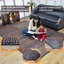 Tapis en jute tissés à la main de couleur unie Housel - rectangulaires, couleur anthracite brunâtre, conception unie unie, velours court, fibres naturelles, tapis d'extérieur faits à la main pour le salon, la chambre à coucher-30778991
