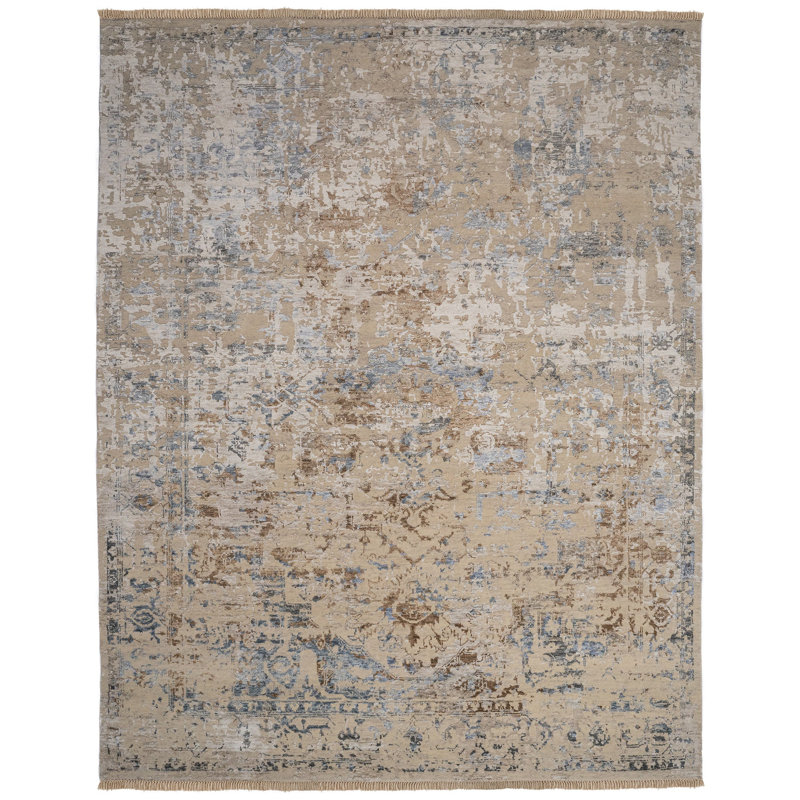 Wool Abstract Area Rug, Rectangle 8' x 11'
