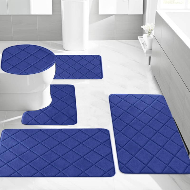 Ensemble de tapis de salle de bain 5 pièces, Bleu