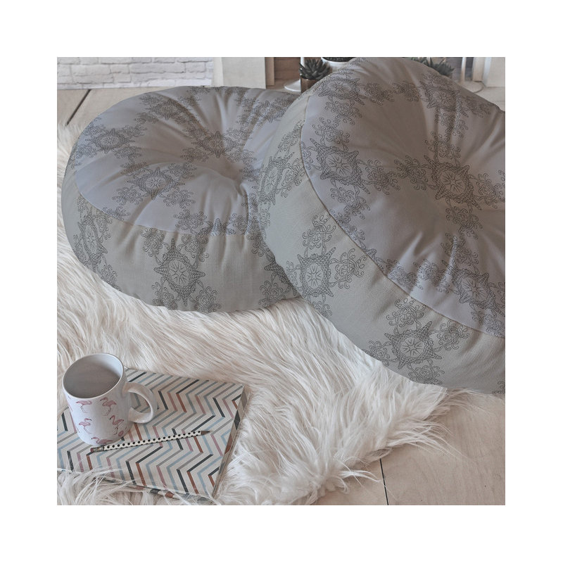 Coussin décoratif de plancher rond lara kulpa, H 26 po x l 26 po x P 6 po