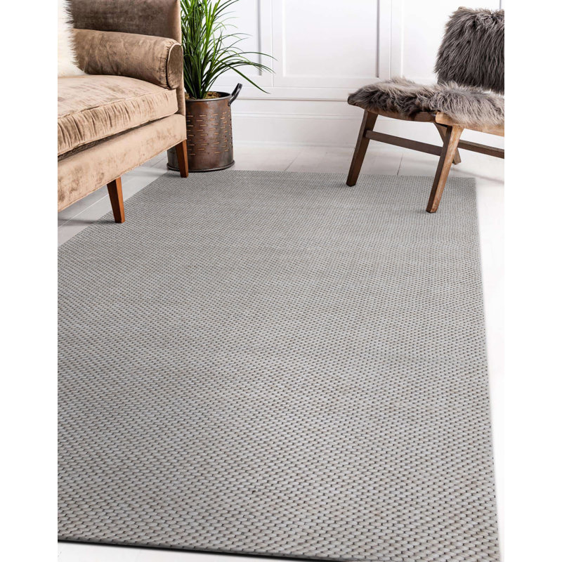 Ainash Modern Farmhouse Handmade Hand Tufted Beige/Ivory Felted Wool Rug, Rectangle 7'9" x 9'9"
