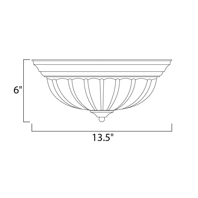 Carder Glass Flush Mount, Textured White, 6" H x 14" W