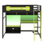 Lit mezzanine en bois avec bureau-628921771