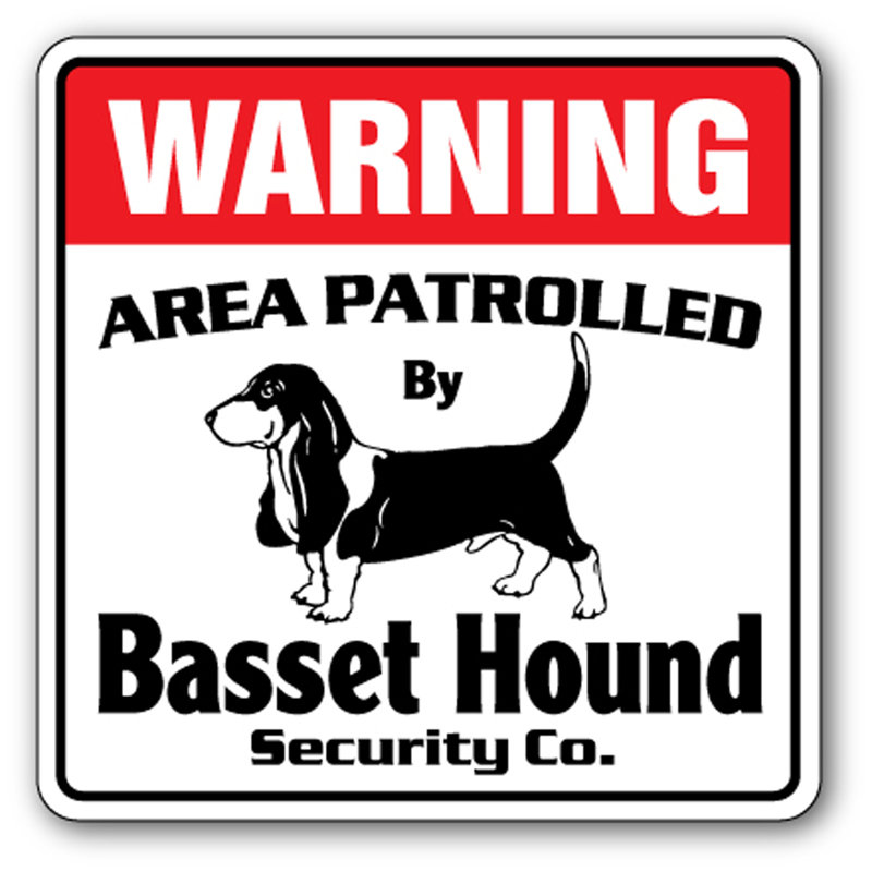 Panneau «Agora Beware of Basset Hound», H 5 po x l 7 po x P 0,1 po