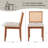 Solid Wood Dining Chair with Rattan Backrest-1431605419