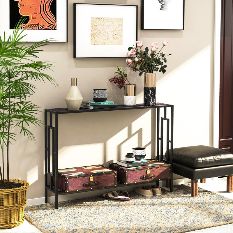 Spoffo 106 cm W Console Table, Black