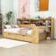 Lit de jour en bois avec tiroirs, bureau et tablettes Dalainey-293571569-293571571