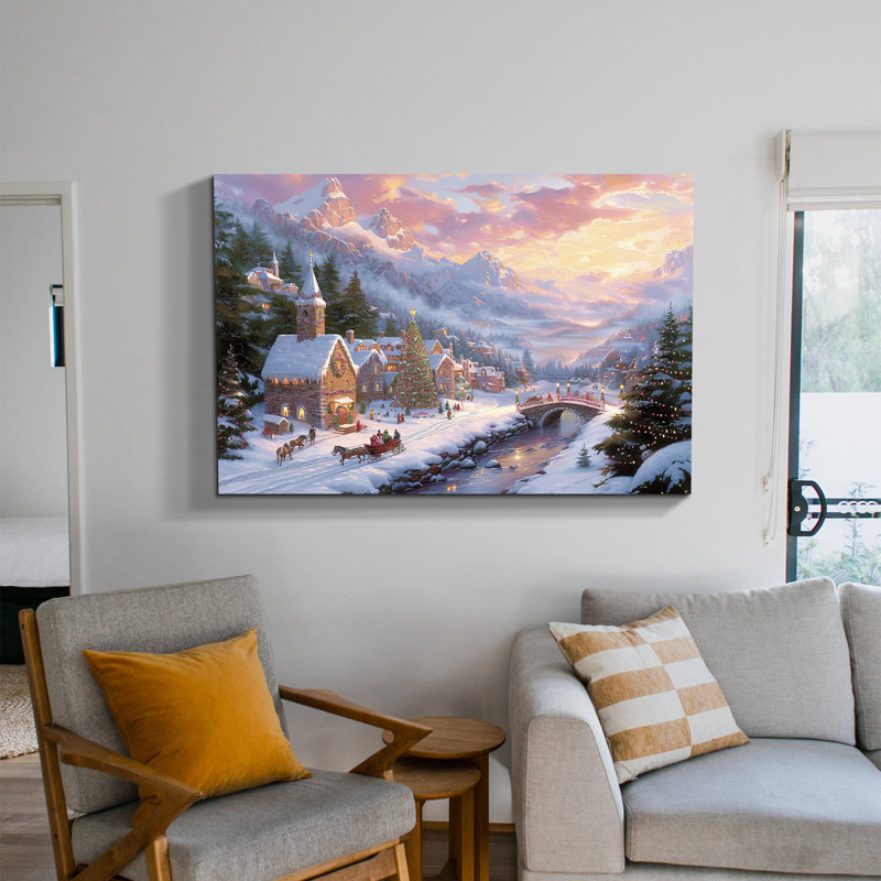 Arbre de Noël, art mural sur toile, H 28 po x l 40 po