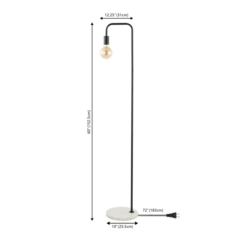 Hollomon 60'' Arched Floor Lamp, Black