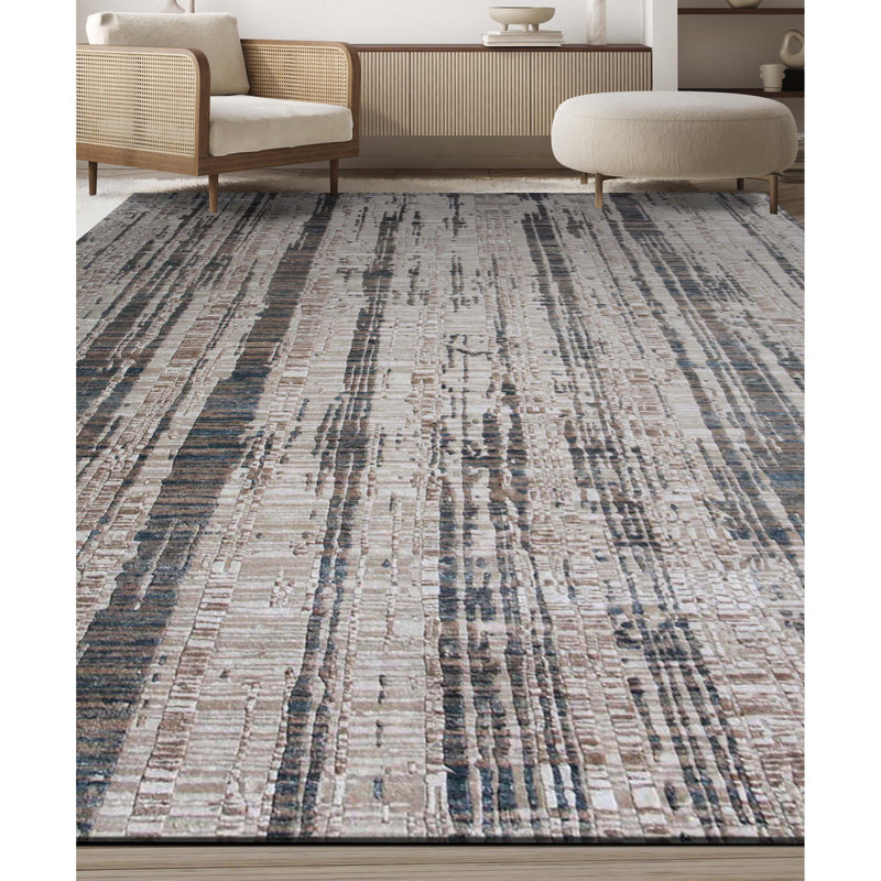 Area Rug in Beige/Blue/Brown, Rectangle 10' x 14'