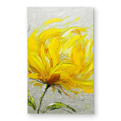 Yellow fluffy flower - Contemporary indoor outdoor door mat