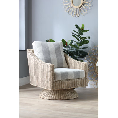 Dupond Wicker Swivel Armchair