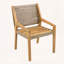 Ensemble de 2 chaises d'extérieur avec coussin en bois d'acacia, osier et crème