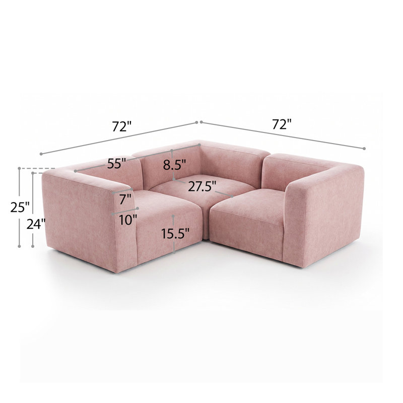Canapé d'angle modulaire en forme de L Boucle pour petits espaces