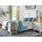 White Finish Queen Bedroom Bed - Transitional Panel With Headboard & Rails In Design Wood Headboard,-1414893838-1414893839