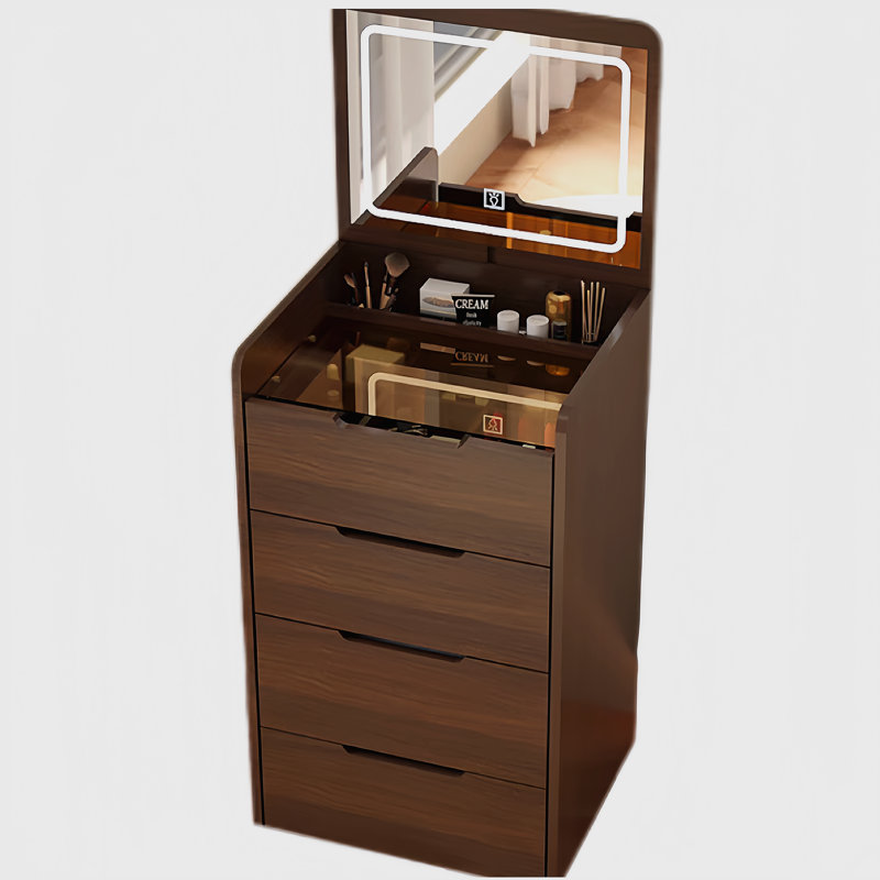 Meuble-lavabo 3 en 1 avec miroir Plip, Noyer