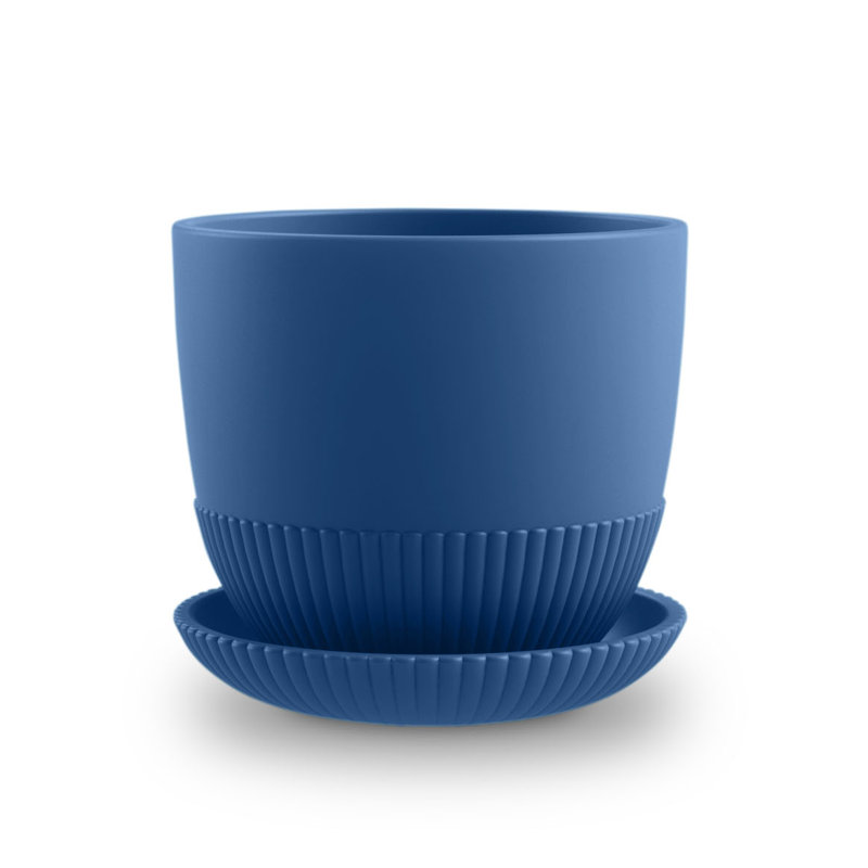 Emaliya Pot Planter, Blue, 10.2 cm H x 11.4 cm W x 11.4 cm D