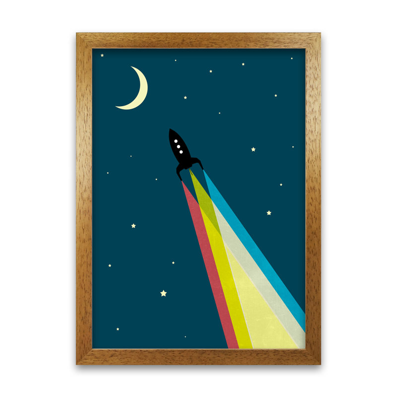 Rocket Bedroom A - Print, Oak Frame, 42cm H x 30cm W x 3cm D