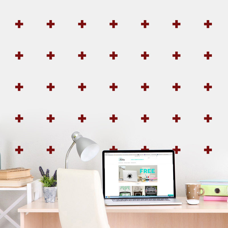 Adhésif décoratif signe plus, Canneberge