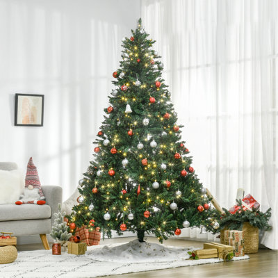 Sapin de Noël artificiel illuminé 7 pi avec branches réalistes, 700 lumières DEL blanc chaud et 2154 pointes