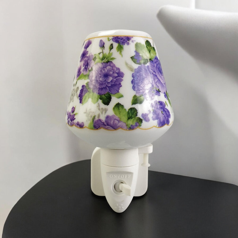 Blue Flowers Ceramic Night Light
