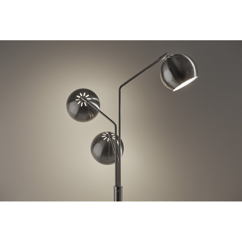 Lampe sur pied à branches 68 "Andrei, Acier brossé, Acier brossé