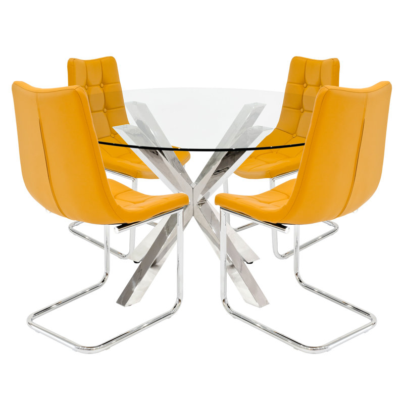 Thwaites 4 - Person Dining Set, Yellow