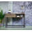 Rustic Oak And Black Writing Desk With Drawer And Shelf