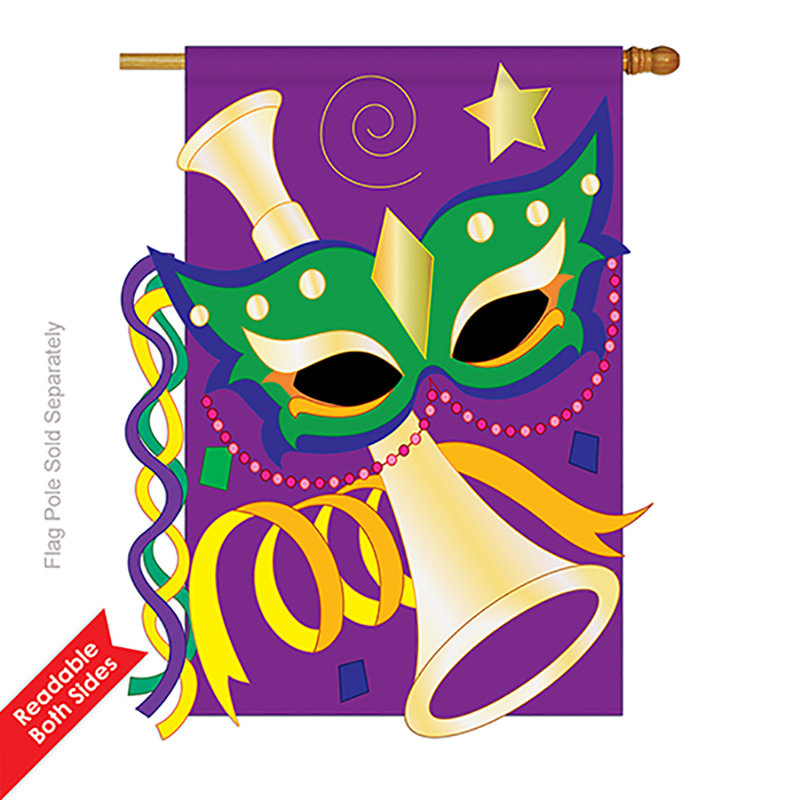 Drapeau de maison Jojo Mardi Gras, 40 po x 28 po