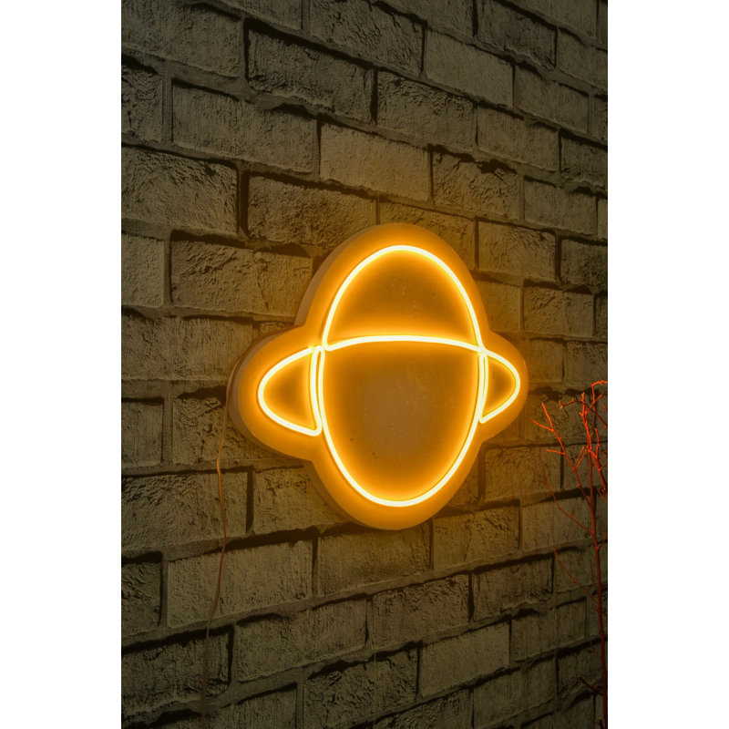 Flexible LED Neon Strip Light, Waterproof Yellow Decorative Lighting, 14.2 x 11.8 x 0.8 inches | DC 12V, 20.16 Watts, Built-in Wall Hanging System | Perfect for Home Decor, Parties & Events, Easy Installation