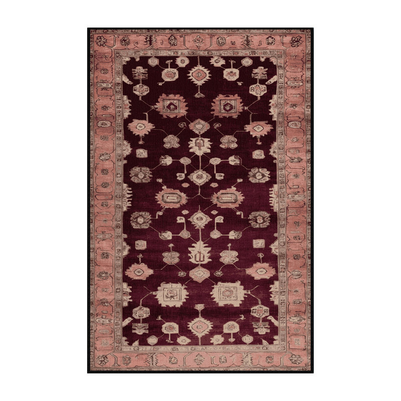 Machine Washable Overdyed Red Area Rug, Rectangle 2' x 3'