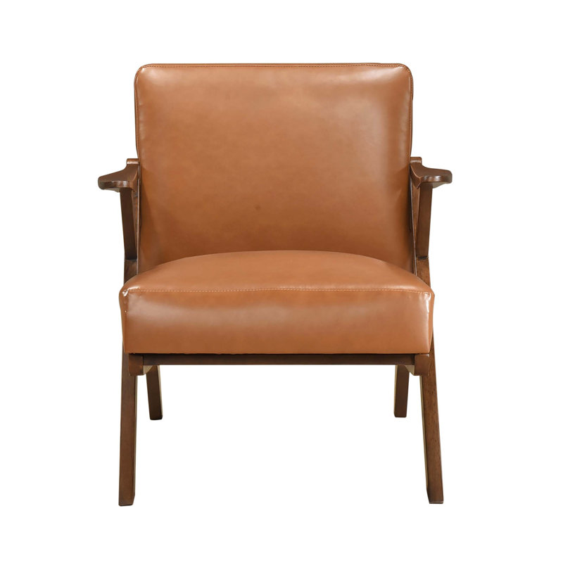 Chaise d'appoint en similicuir, Brun, Brun