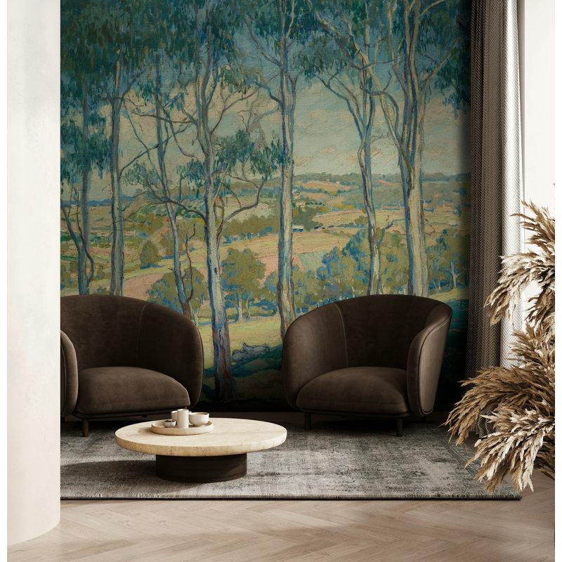 Mur d'eucalyptus avec paysage australien, L 200 po x L 120 po